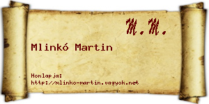 Mlinkó Martin névjegykártya